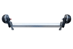 Gebremste AL-KO COMPACT Achse für schwere Anhänger und Autotransporter 1350kg 1200mm 1650mm 4x100