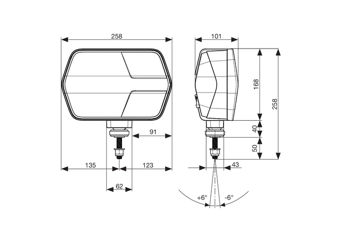 ASPÖCK LuxLED II LED-Scheinwerfer, 7 Funktionen, 6-polig, DEUTSCH DT06-6S, links + rechts