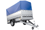 Autotransportanhänger 264x125 UNITRAILER FORCE 264 KIPP mit BIS-Seitenwänden, H-800-Rahmen und blauer Plane