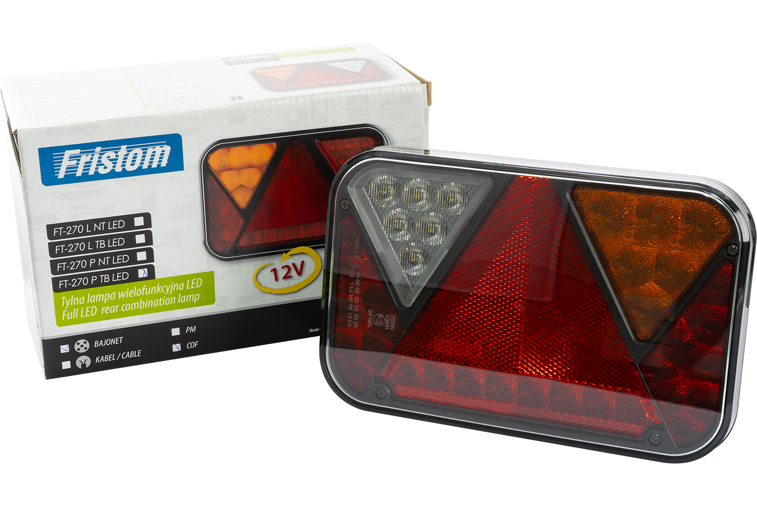 Rechte Rückleuchte LED mit 6 Funktionen Fristom FT-270 12V