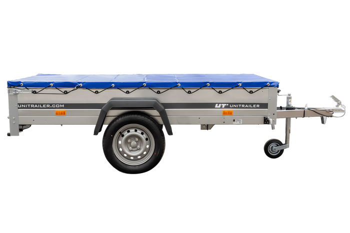PKW?Anhänger 230x125 UNITRAILER GARDEN 230 KIPP mit H-0-Rahmen und blauer Plane