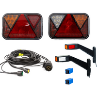 Lichtset: FRISTOM FT-270 LED-Rückleuchten + FRISTOM FT-145 LED-Seitenmarkierungsleuchten + MANTES 7m 13-PIN-Kabelbaum