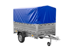 PKW-Anhänger 230x125 UNITRAILER GARDEN 230 FD mit BIS-Bordwänden, H-800-Gestell und blauer Plane