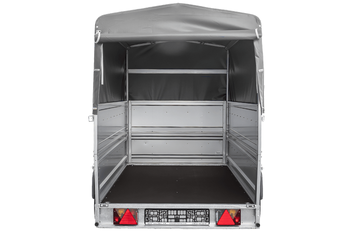 Autotransportanhänger 264x125 UNITRAILER FORCE 264 KIPP mit BIS-Seitenwänden, H-800-Rahmen und grauer Plane