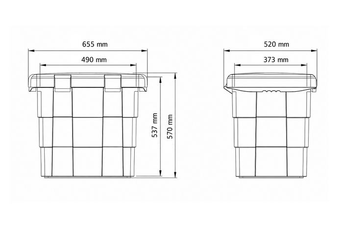 DAKEN 86004 PITBOX Werkzeugkasten für Sand, Streusalz, 655 x 570 x 520 mm, 108,5 l