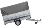 Autotransportanhänger 264x125 UNITRAILER FORCE 264 KIPP mit BIS-Seitenwänden, H-800-Rahmen und grauer Plane